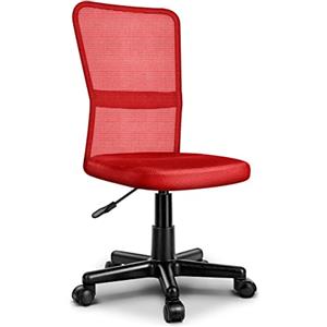 TRESKO® Sedia da Ufficio Sedia da scrivania Girevole, Regolabile in Altezza, Sedile Imbottito, Sedia ergonomica, pistone Approvato SGS (Rosso)