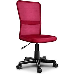 TRESKO® Sedia da ufficio sedia da scrivania girevole, Regolabile in altezza, sedile imbottito, sedia ergonomica, pistone approvato SGS (Rosso Vino)