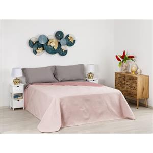 Baroni Home Trapuntino Copriletto Primaverile Estivo in Microfibra, Trapunta Estiva Matrimoniale 250x250 cm - Rosa/Rosa Cipria