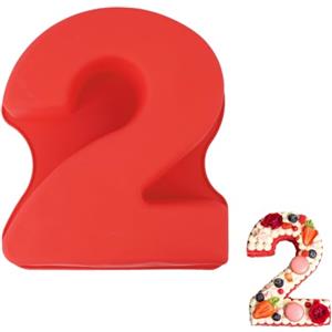 Vicloon Stampi Numeri Grandi, Stampo Torta Numero 2, Antiaderenti e Rilascio Rapido Tortiera Silicone, Stampi con Forme Particolari per DIY Torta, Matrimonio, Compleanno, Anniversario, 8,66x10,24 Zoll