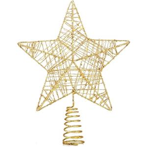 TK Gruppe Timo Klingler Pizzo per albero Golden Star - Pizzo per albero di Natale Attacco per albero di Natale (oro)