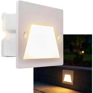 Universo Faretto segnapassi IP65 LED 3W incasso scatola 503 scale giardino viale gradini (Bianco, 3000K)