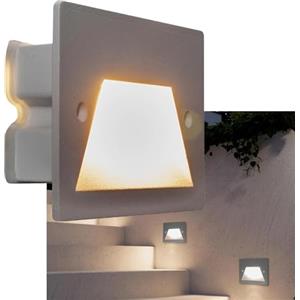 Universo Faretto segnapassi IP65 LED 3W incasso scatola 503 scale giardino viale gradini (4000K, Grigio)
