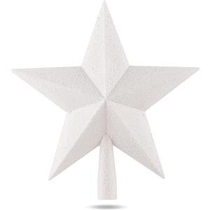 TK Gruppe Timo Klingler Stella bianca puntale per albero di Natale, puntale dell'albero, punta adesiva per abete, puntale dell'abete, albero di Natale, Natale (Stella-Piena-Bianca)