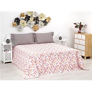 Baroni Home Copriletto Primaverile Estivo in Misto Cotone Piquet, Trapunta Estiva Matrimoniale 260x260 cm - Mosaico Rosa