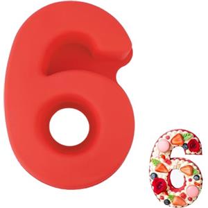 Vicloon Stampi Numeri Grandi, Stampo Torta Numero 6, Antiaderenti e Rilascio Rapido Tortiera Silicone, Stampi con Forme Particolari per DIY Torta, Matrimonio, Compleanno, Anniversario, 7,48x10,24 Zoll