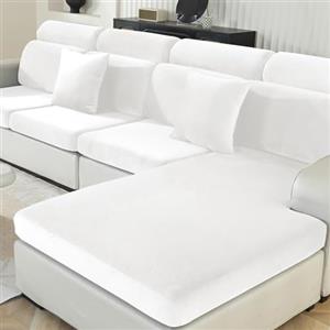 Ystyle Copriseduta Divano Elasticizzato, Universale Copricuscini Divano Velluto Natalizio, Sofa Seat Cover, Copri Seduta Divano, Copridivano Cuscini, Coprisedile Divano (2 Posto, Bianco)