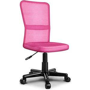 TRESKO® Sedia da Ufficio Sedia da scrivania Girevole, Regolabile in Altezza, Sedile Imbottito, Sedia ergonomica, pistone Approvato SGS (Rosa)