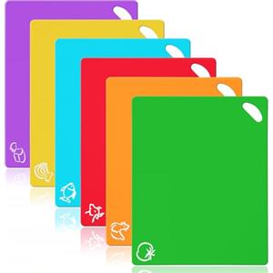 Vicloon Tagliere Cucina,6 Pack Tagliere Plastica Antiscivolo Materiale PP per Alimenti, Resistente al Calore Antimicrobico e Non Tossico