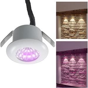 Planetitaly Mini faretto Bianco LED RGB RGBW SPOT incasso 25mm 2W 24V sincronizzabile DMX512 punto luce segnapassi multicolore giochi di luce cielo stellato Faretto LED piccolo Dimmerabile foro 25mm (RGBW+4000K)