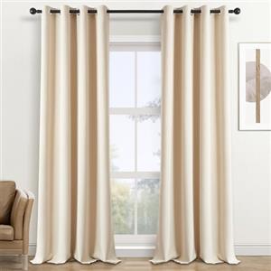 Topfinel Tende per Interni,Tende 280 da Sole con Anelli per Finestre Fonoassorbenti,Tenda Sala Moderna 2 Pezzi Tende a Pannello,Beige 140x280 CM
