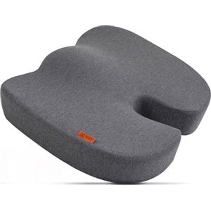 DYNMC you Cuscino Sedia Ufficio in Memory Foam, Cuscino del Coccige Antiscivolo Regolabile per Seggiolino Auto, Sedia da Ufficio o Sedia (Grigio, Cuscino a cuneo)