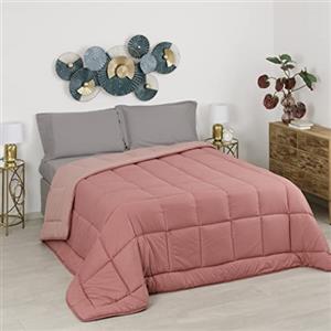 Baroni Home Trapunta Invernale in Ecopiuma, Piumone 350 gr/mq caldo e morbido, Anallergica, Antiacaro e Traspirante, Rosa, Matrimoniale 260x260 cm
