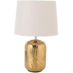 Baroni Home Lampada da Tavolo Lampada da comodino Abat Jour da Comodino Foglie Oro in Ceramica 20X20X37 cm
