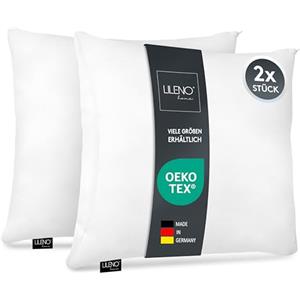 LILENO HOME Cuscino in microfibra 50 x 50 cm [confezione da 2] lavabile fino a 95 gradi con cerniera - Cuscino 50 x 50 cm come imbottitura per cuscino da letto o come cuscino decorativo