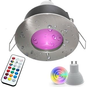 Planetitaly Faretto led box doccia 6W bagno turco cromoterapia IP65 GU10 lampada RGBW 6000K