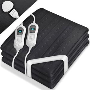 sinnlein Sottocoperta Elettrica Termica con Spegnimento Automatico | Coperta Riscaldante con 3 livelli di Temperatura | Copertina Riscaldata per il Letto (Antracite - Senza motivo, 160 x 140 cm)