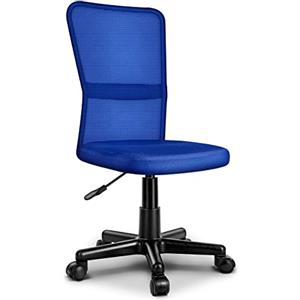 TRESKO® Sedia da Ufficio Sedia da scrivania Girevole, Regolabile in Altezza, Sedile Imbottito, Sedia ergonomica, pistone Approvato SGS (Blu)