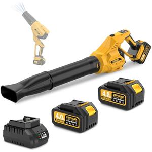 GoYwato Soffiatore a Batteria Compatibile con Makita, GoYwato 322km/h Soffiatore Elettrico con 2 * 4,0Ah Batteries e Brushless Motore, Modalità Turbo, Soffiatori Foglie per la Cura del Giardino Prato Polvere