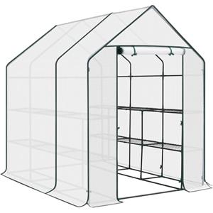 WOLTU Serra da Giardino con Telo in PE Vivaio per Piante Fiori da Balcone e Terrazzo Bianco