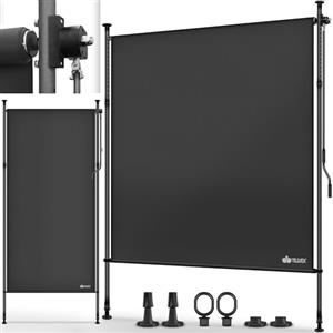tillvex® Tenda da sole verticale per esterni 100 x 310 cm Antracite con manovella senza fori, frangivista, allungabile e opaca, tenda da sole verticale balcone e terrazza, resistente alle intemperie