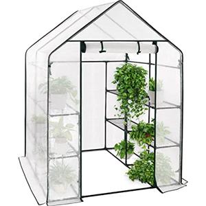 WOLTU Serra da Giardino con Telo in PE Vivaio per Piante Fiori da Balcone e Terrazzo Bianco