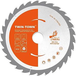 TWIN-TOWN - Lama per Sega Circolare HM 216 x 30 mm, 30denti, Ideale per legno da costruzione, compensato sciolto, piastre in fibra di legno per sega circolare e sega circolare a batteria