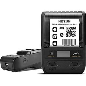NETUM 58mm Stampante per etichette termiche Bluetooth con batteria ricaricabile, per ufficio, magazzino, spedizione, abbigliamento e gioielli, NT-G5