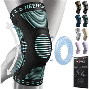 NEENCA Tutore Ginocchio,Tutore Fascia per Compressione Ginocchio Cuscinetti per Rotula e Supporto Laterale,Supporto per Ginocchia ad uso Medico per Corsa,Lesioni al Menisco,Artrite,Infortunio Sportivo