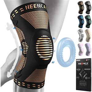 NEENCA Tutore Ginocchio,Tutore Fascia per Compressione Ginocchio Cuscinetti per Rotula e Supporto Laterale,Supporto per Ginocchia ad uso Medico per Corsa,Lesioni al Menisco,Artrite,Infortunio Sportivo