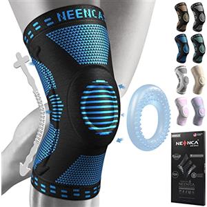 NEENCA Tutore Ginocchio,Tutore Fascia per Compressione Ginocchio Cuscinetti per Rotula e Supporto Laterale,Supporto per Ginocchia ad uso Medico per Corsa,Lesioni al Menisco,Artrite,Infortunio Sportivo