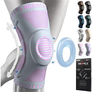 NEENCA Tutore Ginocchio,Tutore Fascia per Compressione Ginocchio Cuscinetti per Rotula e Supporto Laterale,Supporto per Ginocchia ad uso Medico per Corsa,Lesioni al Menisco,Artrite,Infortunio Sportivo