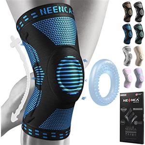 NEENCA Tutore Ginocchio,Tutore Fascia per Compressione Ginocchio Cuscinetti per Rotula e Supporto Laterale,Supporto per Ginocchia ad uso Medico per Corsa,Lesioni al Menisco,Artrite,Infortunio Sportivo