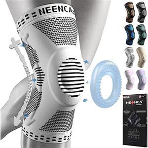 NEENCA Tutore Ginocchio,Tutore Fascia per Compressione Ginocchio Cuscinetti per Rotula e Supporto Laterale,Supporto per Ginocchia ad uso Medico per Corsa,Lesioni al Menisco,Artrite,Infortunio Sportivo