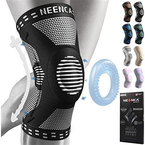 NEENCA Tutore Ginocchio,Tutore Fascia per Compressione Ginocchio Cuscinetti per Rotula e Supporto Laterale,Supporto per Ginocchia ad uso Medico per Corsa,Lesioni al Menisco,Artrite,Infortunio Sportivo