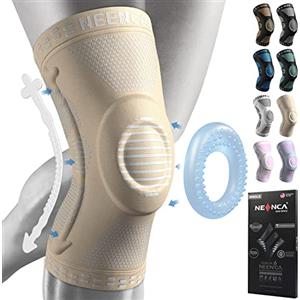 NEENCA Tutore Ginocchio,Tutore Fascia per Compressione Ginocchio Cuscinetti per Rotula e Supporto Laterale,Supporto per Ginocchia ad uso Medico per Corsa,Lesioni al Menisco,Artrite,Infortunio Sportivo