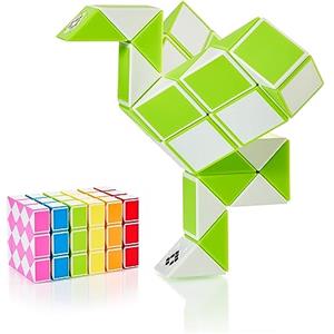 CUBIDI® Mini Serpenti Magici Puzzle - Gadget Regalo di Compleanno bambini, Regalini Festa Bambini - Serpente Giocattolo, Gioco Rompicapo Bambini e Adulti, Magic Snake - 36 Blocchi (Verde)