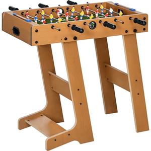 HOMCOM Calcio Balilla Pieghevole Compatto in Legno, Biliardino Salvaspazio con 6 Aste, 18 Giocatori e Segnapunti, 69x37x70cm