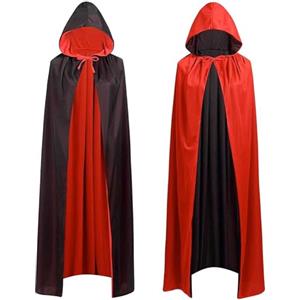 Costumed Costume da vampiro, mantello con cappuccio, per bambini e adulti, per Halloween e carnevale su entrambi i lati