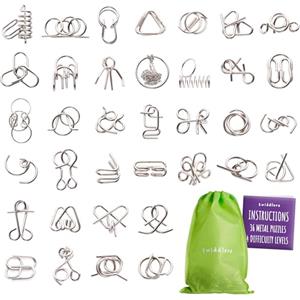 THE TWIDDLERS - 36 Pezzi Puzzle in Metallo, Giochi Rompicapo Giocattoli Educativi, Livelli di Difficoltà Assortito, Giochini Bimbi per Fine Feste, Comunione Gadget Bomboniere Compleanno