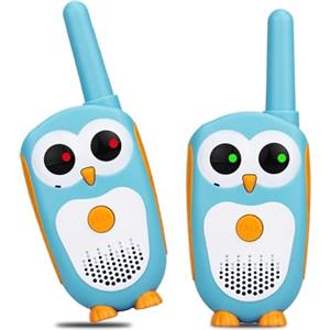 Retevis RT30 Walkie Talkie Bambini, Walkie-Talkie Bambini Gufo Blu, LCD a Lungo Raggio, Occhi LED, Regalo Bambino 3 4 5 Anni Regali Giocattoli, Regalo, Giochi Bambinaz (1 Coppia)