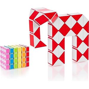 CUBIDI® Mini Serpenti Magici Puzzle - Gadget Regalo di Compleanno bambini, Regalini Festa Bambini - Serpente Giocattolo, Gioco Rompicapo Bambini e Adulti, Magic Snake - 48 Blocchi (Rosso)