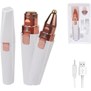 LiXiongBao Epilatore viso 2 in 1, epilatore per sopracciglia, rifinitore per sopracciglia ricaricabile e rasoi per il viso per donne, mini epilatore portatile, rasoio elettrico, rifinitore per labbra, viso