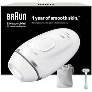 Braun Silk·Expert Mini Epilatore Luce Pulsata Smart, Epilazione Laser Peli Donna a Casa, Riduzione Permanente dei Peli, con Pochette, Rasoio Gillette Venus, Pl1114