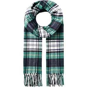 Vincenzo Boretti sciarpa invernale per uomo e donna classica, leggera e morbida - a quadri - con sfrangiatura, morbida come il cachemire verde pino