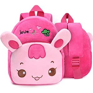 URAQT Borsa per la Scuola per Ragazze, Zaino per Bambini, Animale Carino Coniglio Asilo Nido Hop Zoo 2-7 anni