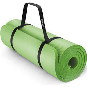 TRESKO® Tappetino per Yoga 185 x 60 cm e 190 x 100 cm Pilates Tappeto Ginnastica Fitness Aerobica NBR (verde chiaro, 190 x 100 x 1,5 cm)