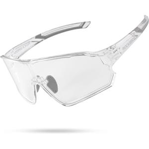 ROCKBROS Occhiali da Sole Fotocromatici, Occhiali da Ciclismo Bici Protezione UV400 Antivento Bicicletta Uomo Donna con Montatura per Miopia Sportivi MTB Corsa Pesca, Transparent