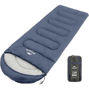 Naturehike Sacco a Pelo 220x85cm 1 Persona Riempito in Cotone Resistente all'Acqua Leggero Compatto e Portatile per Campeggio Escursionismo Ciclismo Sacco a Pelo Scomponibile (Blu Navy, Sinistra)