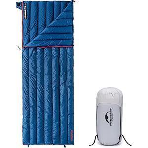 Naturehike Sacco a Pelo in Piumino d'Anatra 90% Impermeabile Ultraleggero per Campeggio Invernale a 6°C Escursioni Attività all'Aperto con Sacco a Compressione e Borsa Portaoggetti Marina Militare